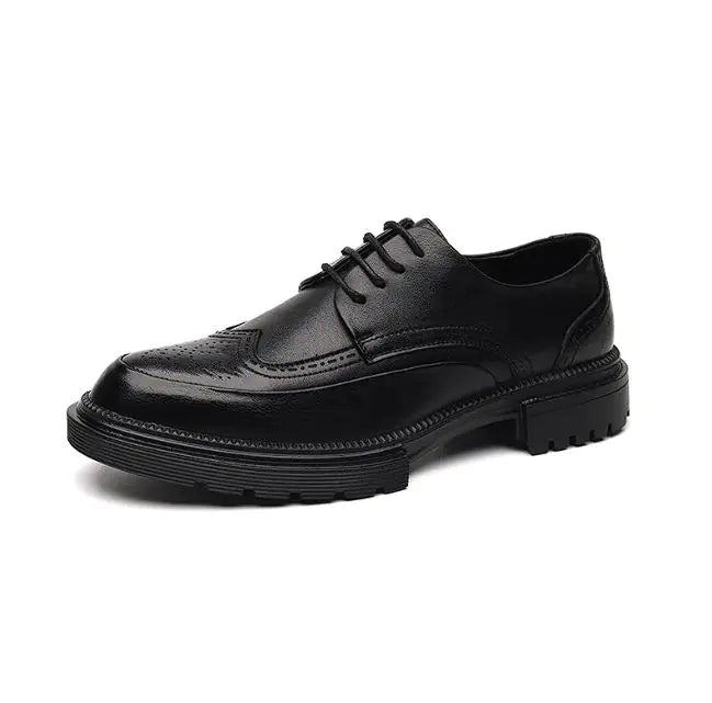 Men's Casual Brogue Platform Leather Shoes