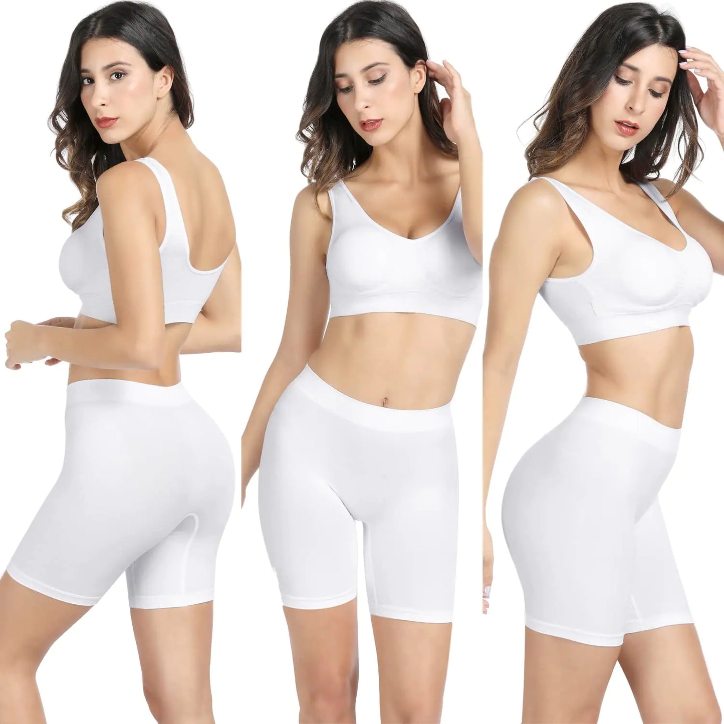 BESTENA Slip Short for Under Dresses Seamless Smooth Workout Yoga Bike Shorts for Women 1pack White#01 Small