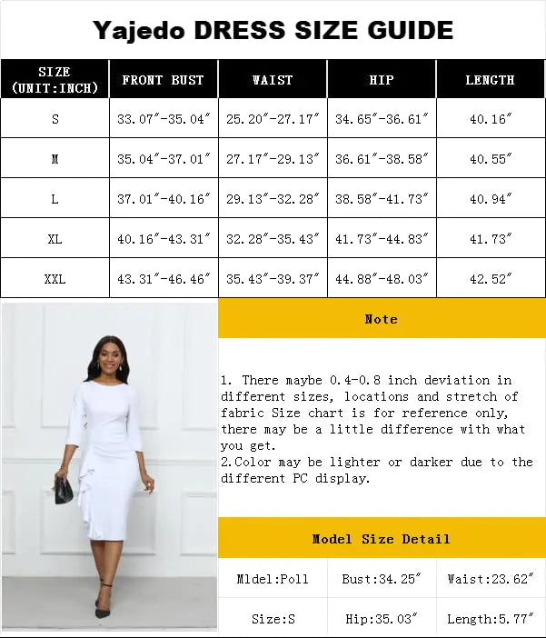 Church Dresses for Women 3/4 Sleeve Bodycon Ruffle Vintage Wear to Work Pencil Midi Dress Medium Apricot