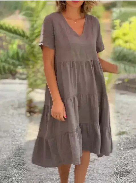 Cotton And Linen Casual Women's Dresses