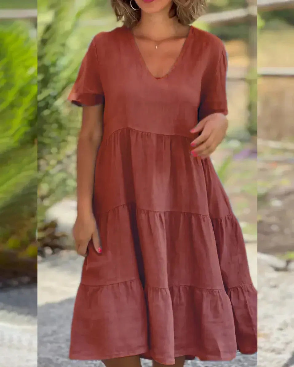 Cotton And Linen Casual Women's Dresses