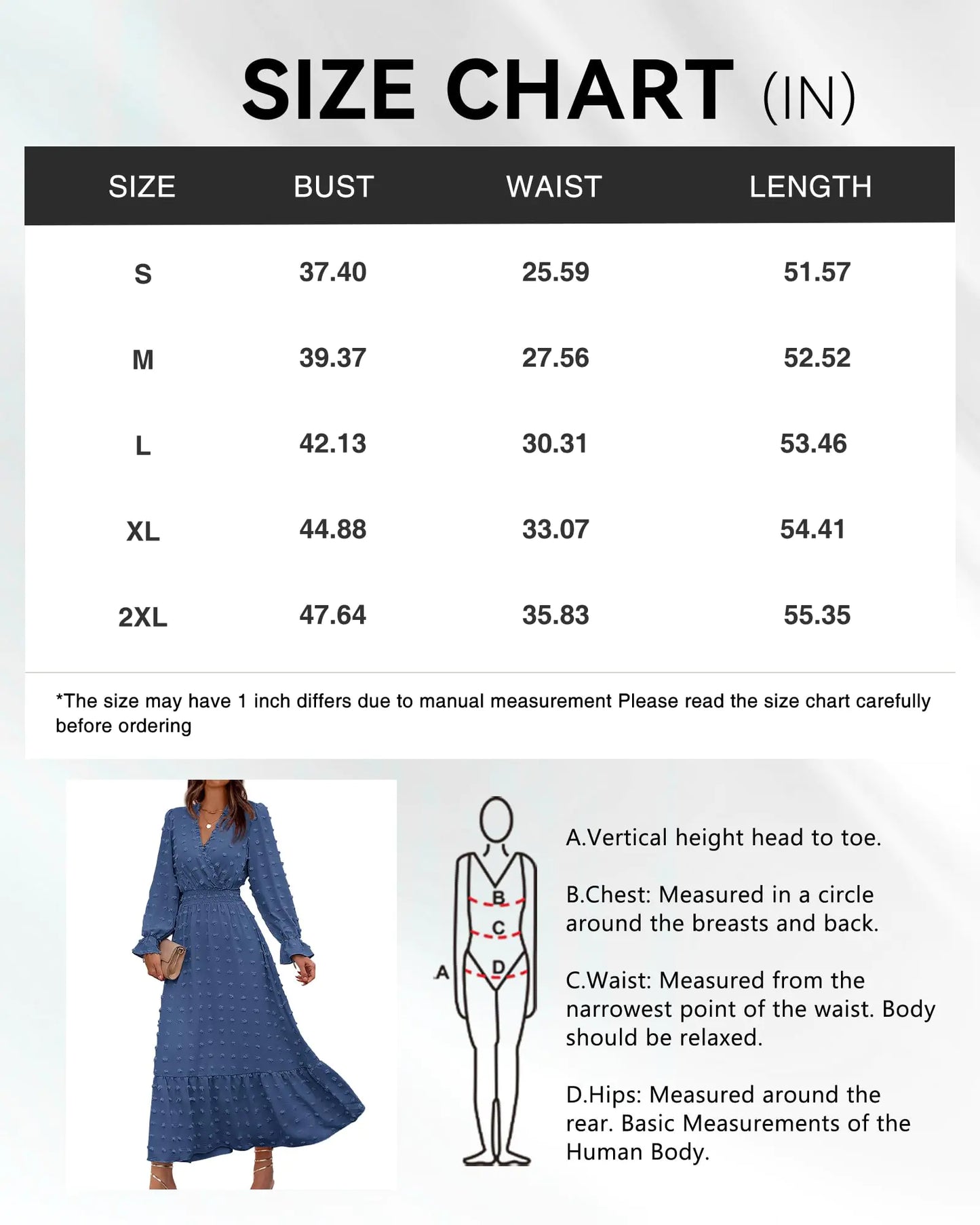 BTFBM Women Fall Dresses 2024 Long Sleeve V Neck Swiss Dots Maxi Dress Boho Long Dress High Waisted A-Line Ruffle Dress Small Solid Blue